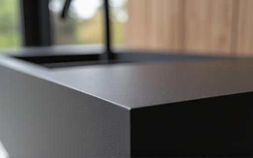 Piano di lavoro realizzato in Fenix nero opaco